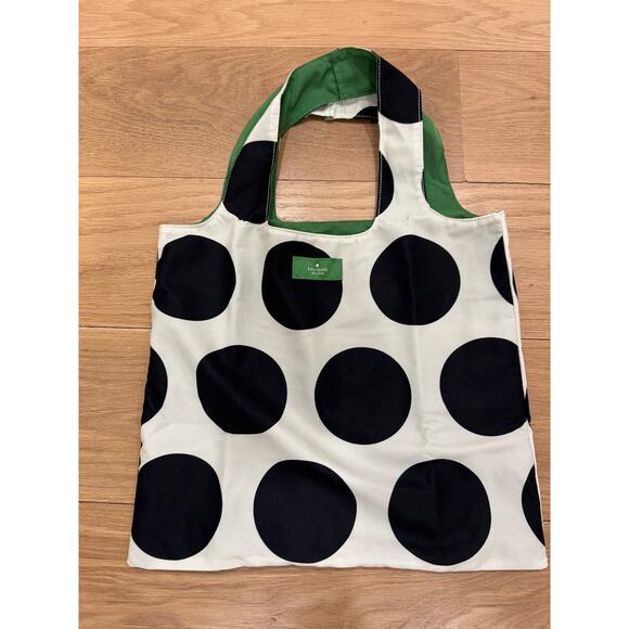 New Kate Spade Black and White Polka Dot Reversible Tote Bag - Picture 2 of 6
